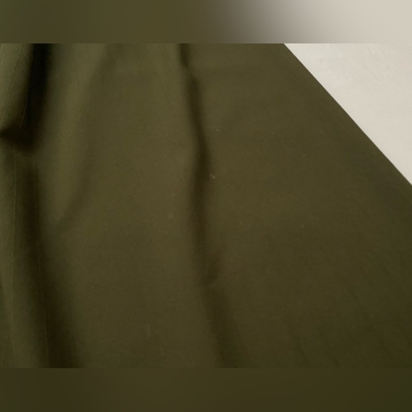 Olive Green Pinstripe High Waisted Wide Leg Trousers - Picture 6 of 6